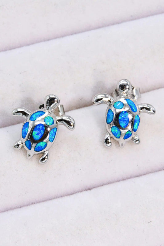 Opal Turtle Platinum-Plated Stud 9.25 Earrings